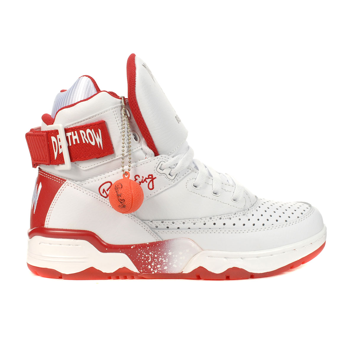 Ewing Athletics 33 HI x Death Row Records White/Red Patrick Ewing  Basketball Shoes 