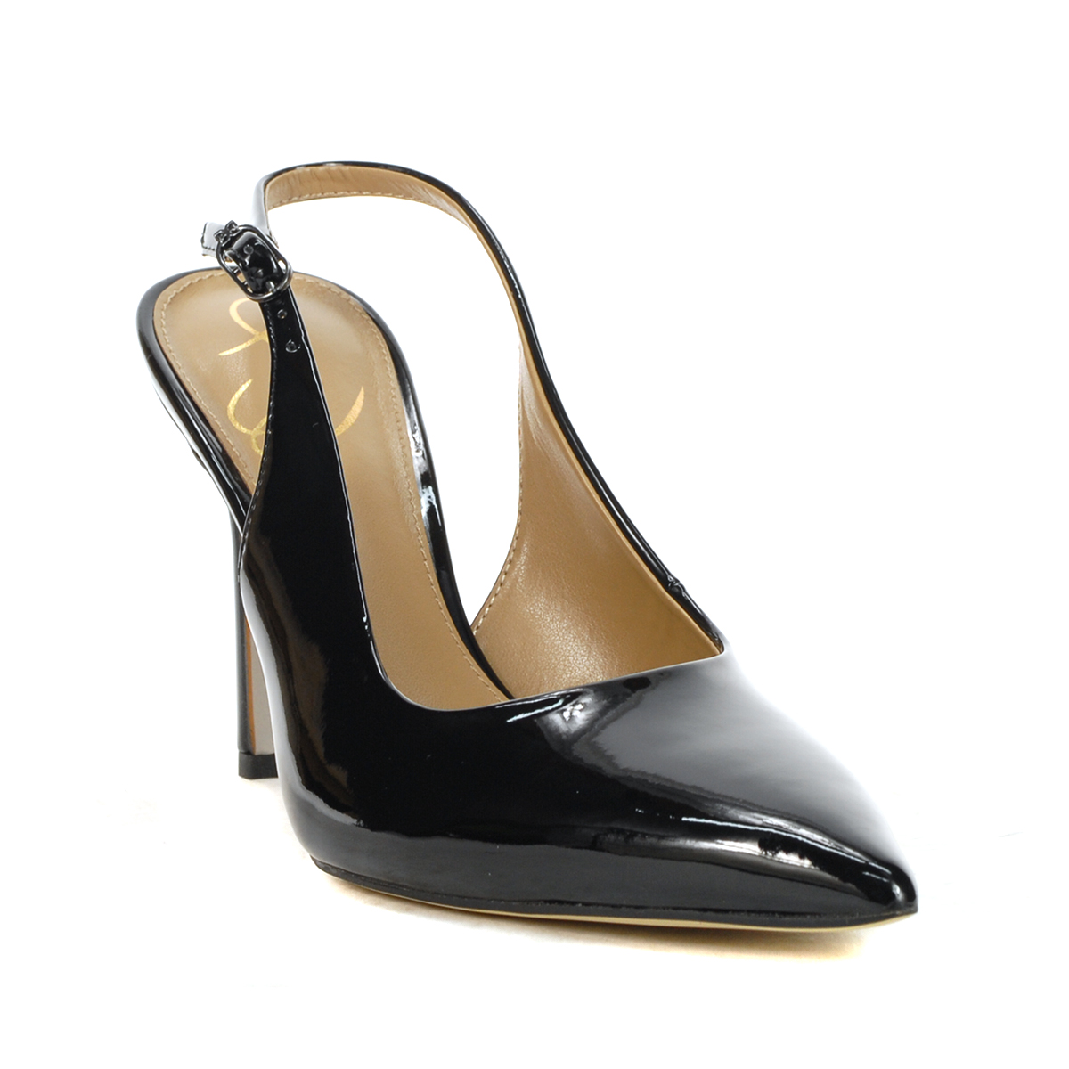 Sam Edelman Hazel Sling Black Patent Leather High Heels I2681S1002 -  WOOKI.COM