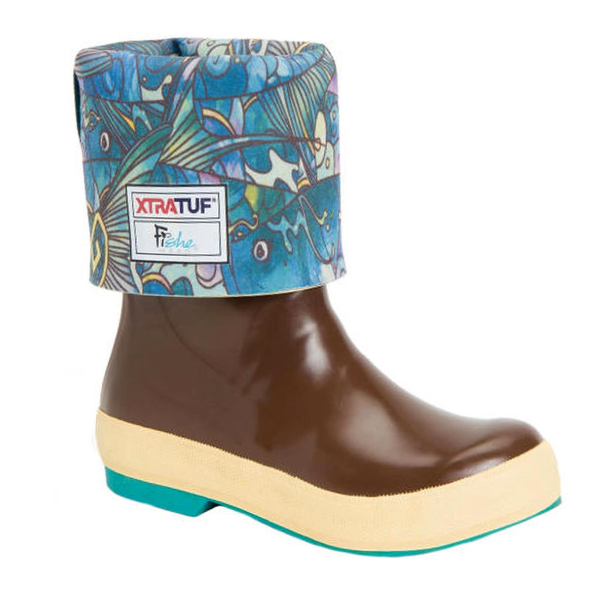 XTRATUF Women's Fishe Wear Legacy 15″ Brown Rubber Rain Boots XWL9TAR