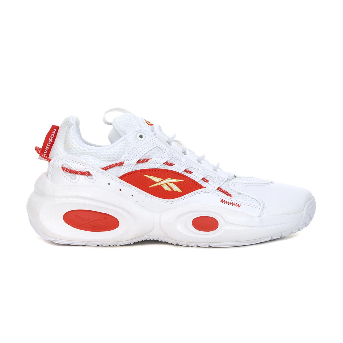 Reebok Men's Solution Mid White/Vector Red Basketball Shoes