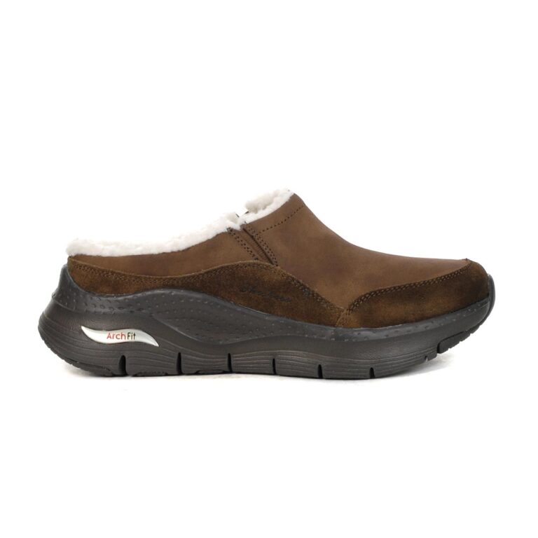 Skechers Women's Arch Fit Smooth Chocolate Mules - WOOKI.COM