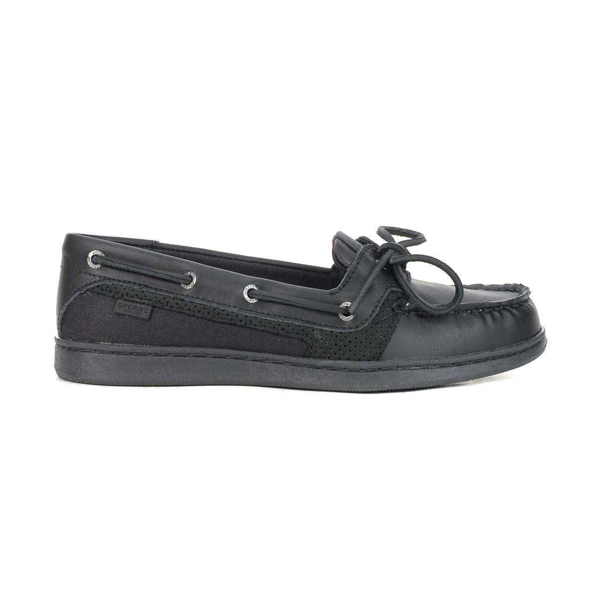 Sperry Men's Starfish Perforated Black Boat Shoes STS88007 - WOOKI.COM