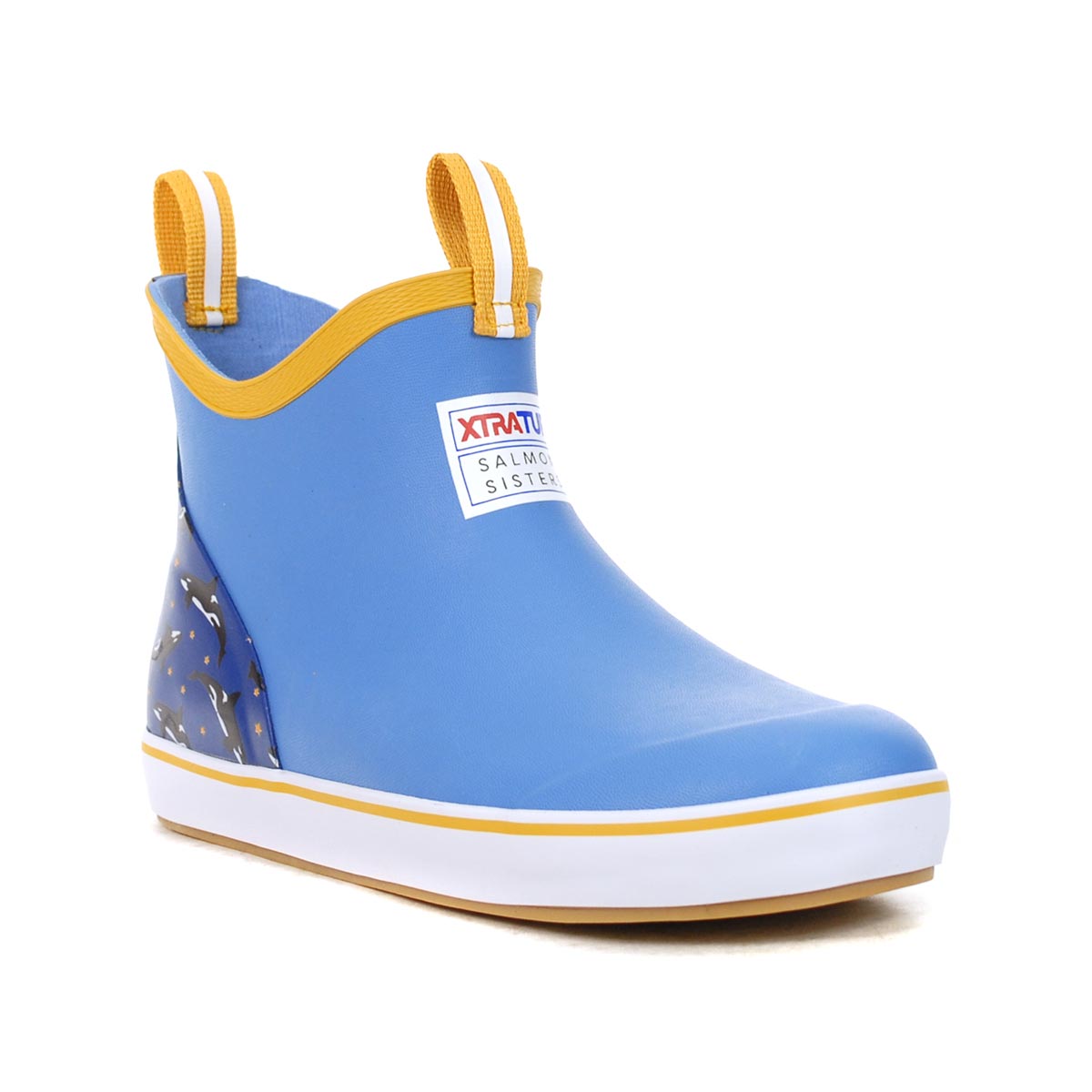 XTRATUF Kids/Juniors Salmon Sisters Blue Ankle Deck Boots XKAB2SS 