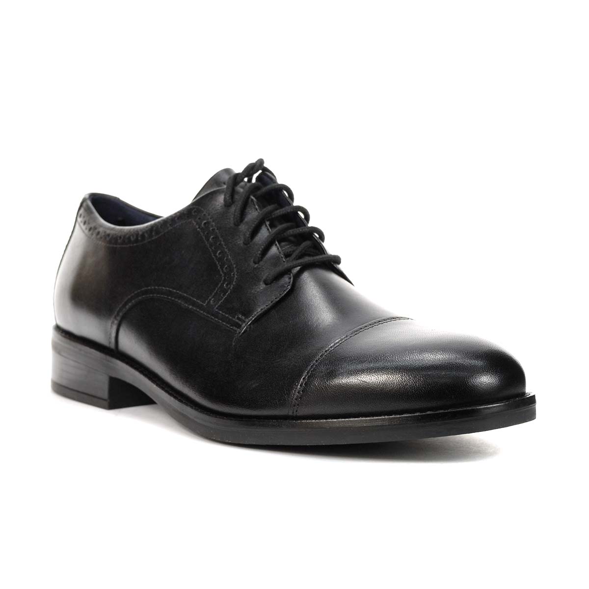 Cole Haan Men's Grand+ Black Leather Cap-Toe Oxfords C37332 - WOOKI.COM