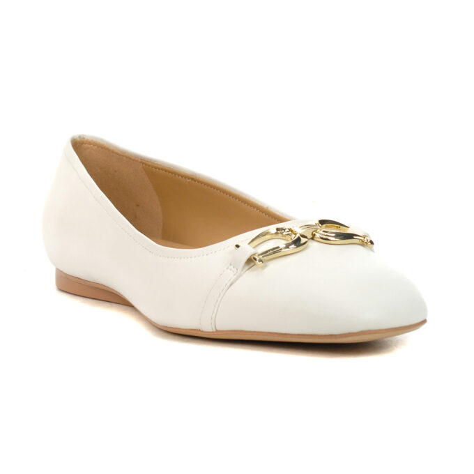 Naturalizer Charlotte Warm White Leather Ballet Flats I9172L1100 - Image 2