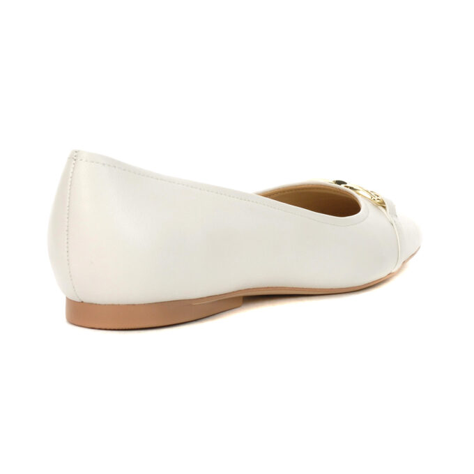 Naturalizer Charlotte Warm White Leather Ballet Flats I9172L1100 - Image 3