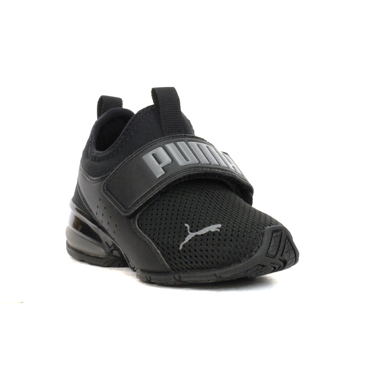 PUMA Little Kids Axelion Black/Grey Slip-On Running Shoes 37675112 ...