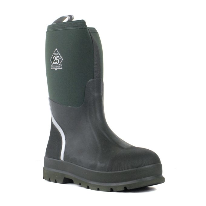 Muck Boots Men's Chore Mid Green/Silver Rain Boots CHM25Y32 - Image 2