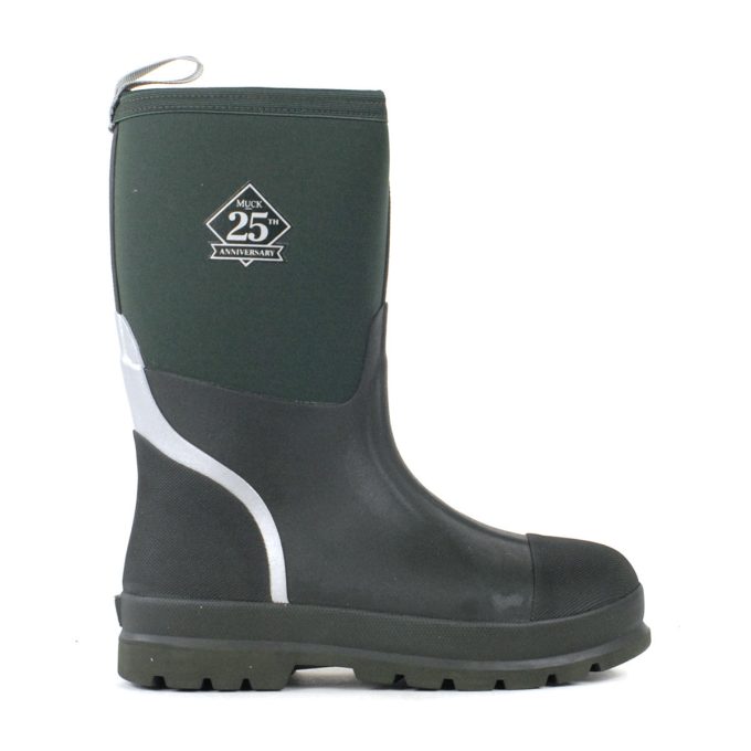 Muck Boots Men's Chore Mid Green/Silver Rain Boots CHM25Y32