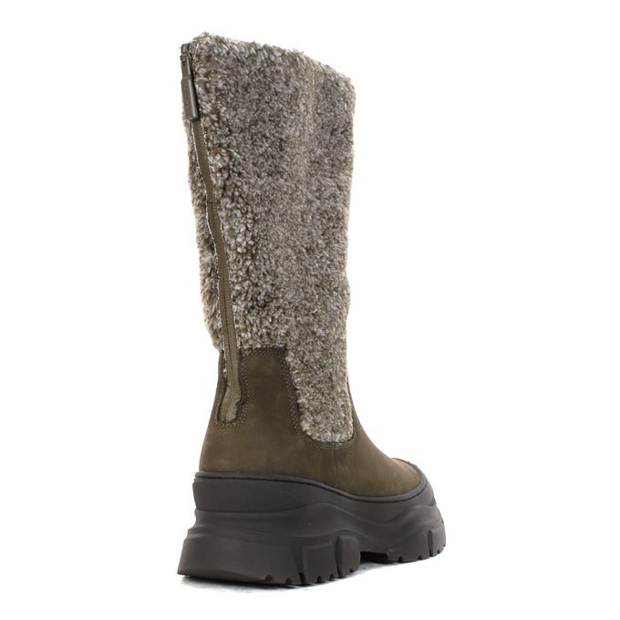 Hunter Women's Tisha Gray Faux Shearling Waterproof Boots - Image 3