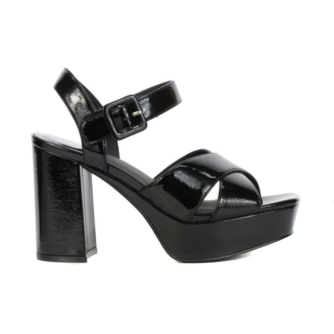 Jeffrey Campbell Amma Black Patent Leather Platform Sandals