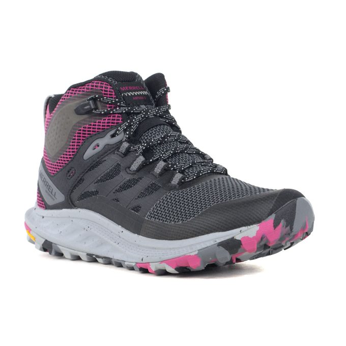 Merrell Women's Antora 3 Mid Black/Fuchsia Hiking Boots J067582 - Image 2