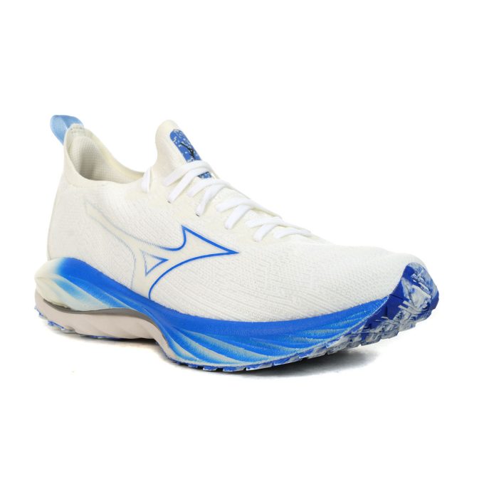 Mizuno Men's Wave Neo Wind White/Blue Running Shoes 411367.01PE - Image 2