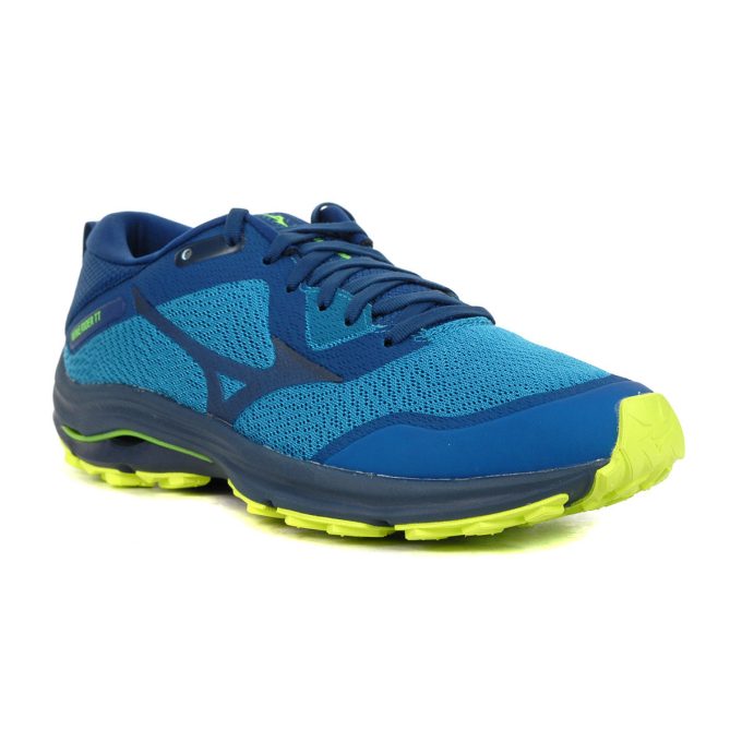 Mizuno Men's Wave Rider TT Blue/Lime Running Shoes 411363.GBGS - Image 2