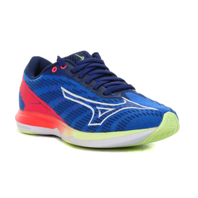 Mizuno Men's Wave Shadow 5 Blue/White/Red Running Shoes 411346.PR0B - Image 2