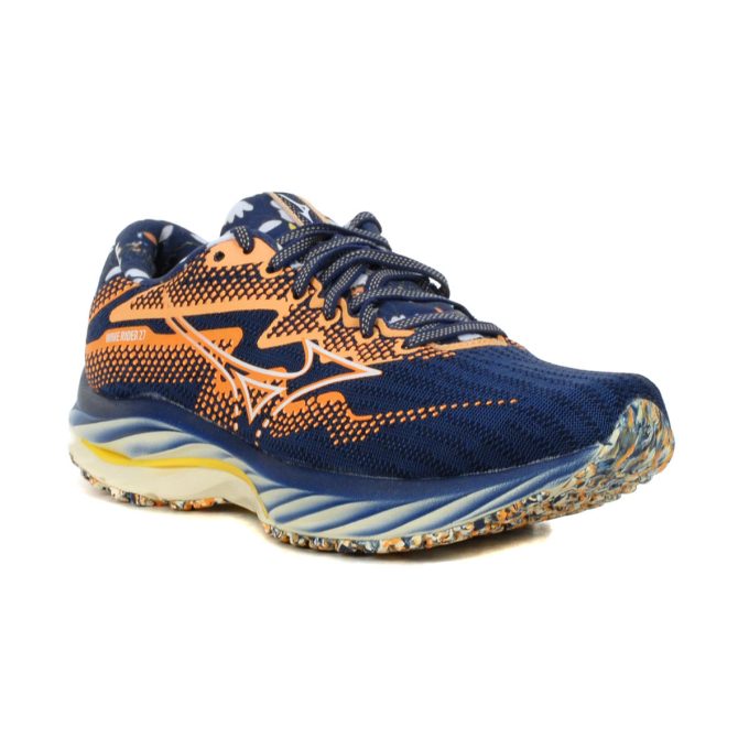 Mizuno Women's Wave Rider 27 Roxy Naval Academy/White Running Shoes 411453.NA00 - Image 2