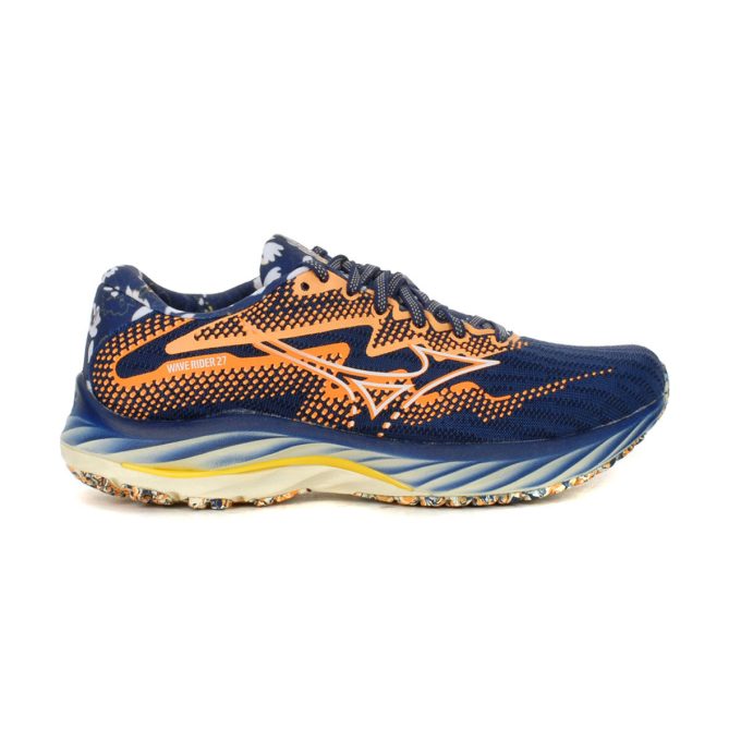 Mizuno Women's Wave Rider 27 Roxy Naval Academy/White Running Shoes 411453.NA00