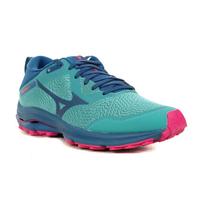 Mizuno Women's Wave Rider TT Lagoon/Moroccan Blue Running Shoes 411364.4YMB - Image 2