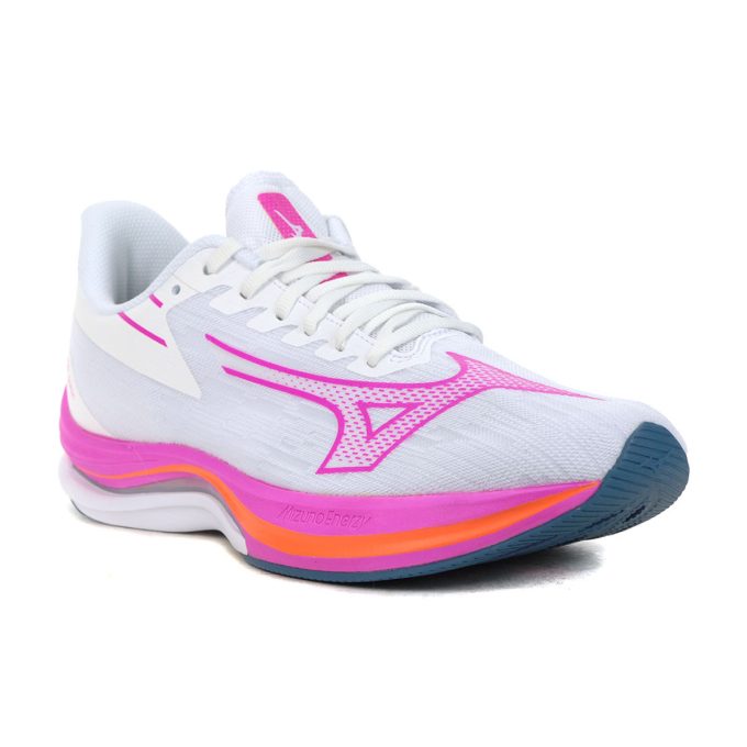 Mizuno Women's Wave rebellion Sonic White/Athena Running Shoes 411406.001D - Image 2