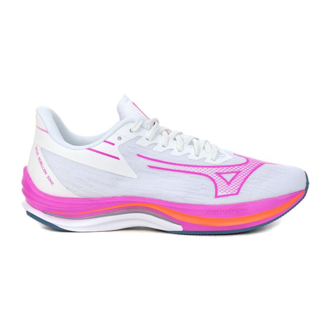 Mizuno Women's Wave rebellion Sonic White/Athena Running Shoes 411406.001D