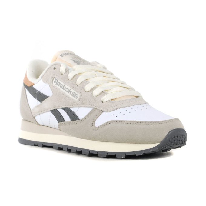 Reebok Men's Classic Leather White/Grey/Moonstone Sneakers 100201109 - Image 2