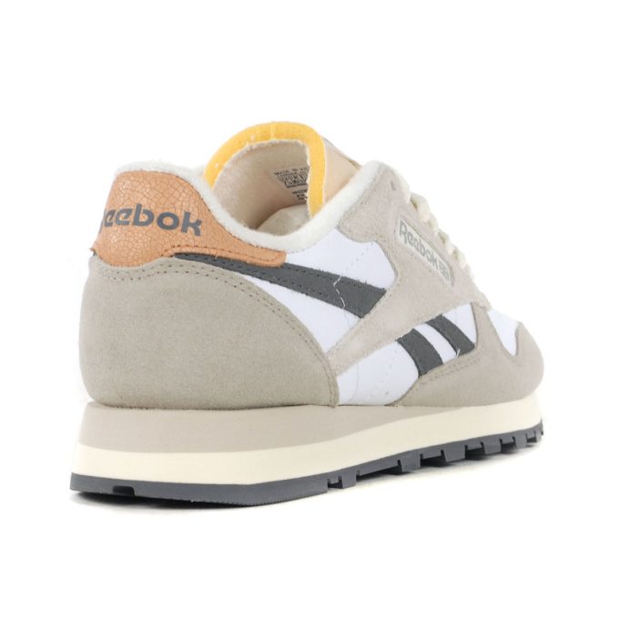 Reebok Men's Classic Leather White/Grey/Moonstone Sneakers 100201109 - Image 3