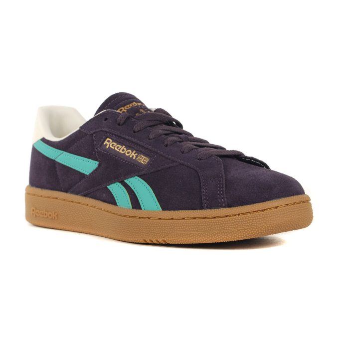 Reebok Men's Club C Grounds UK Plum/Green/Black Sneakers 100201229 - Image 2