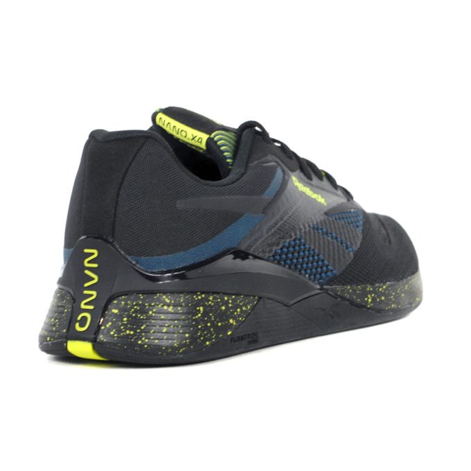 Reebok Men's Nano X4 Black/Blue/Lime Training Shoes 100204678 - Image 3