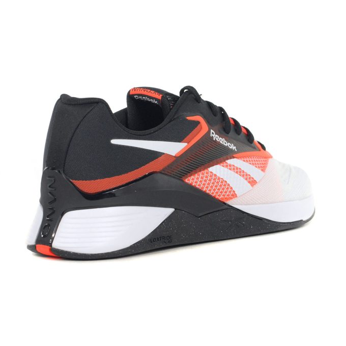 Reebok Men's Nano X4 Black/White/Orange Training Shoes 100074684 - Image 3