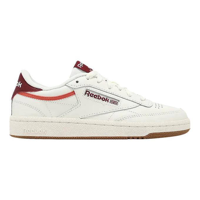 Reebok Women's Club C 85 Chalk/Maroon/Coral Maroon Sneakers 100201284