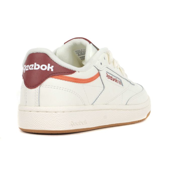 Reebok Women's Club C 85 Chalk/Maroon/Coral Maroon Sneakers 100201284 - Image 3