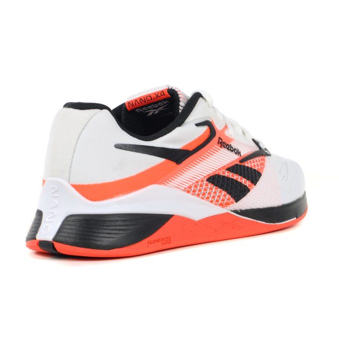 Reebok Women's Nano X4 White/Black/Orange Training Shoes 100074187 - Image 3