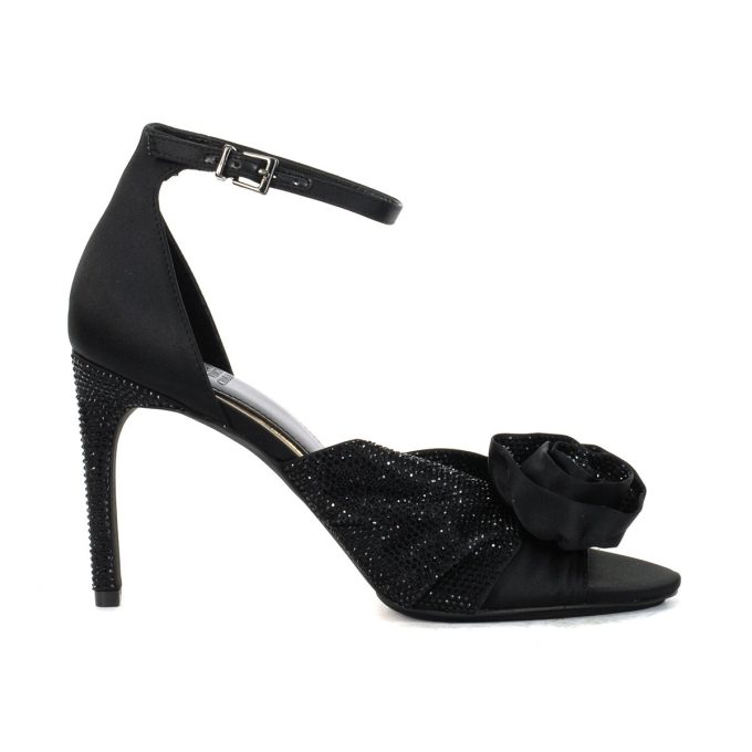 Vince Camuto Adalinea Black Satin Heeled Sandals