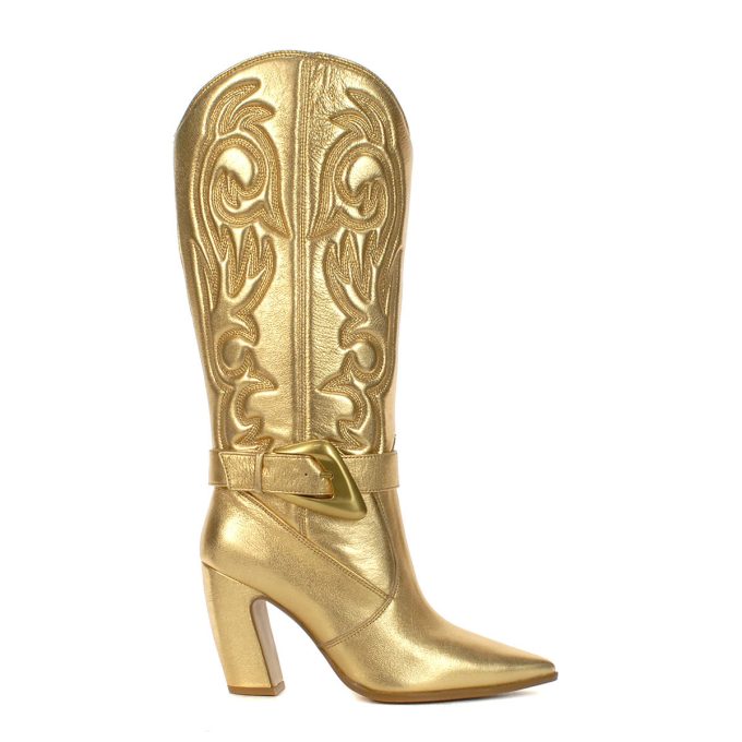 Vince Camuto Biancaa 2 True Gold Leather Heeled High Boots