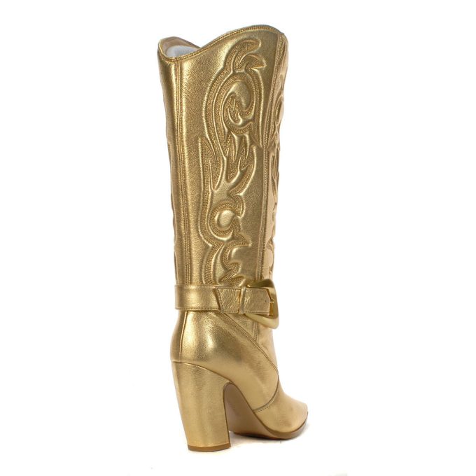 Vince Camuto Biancaa 2 True Gold Leather Heeled High Boots - Image 3