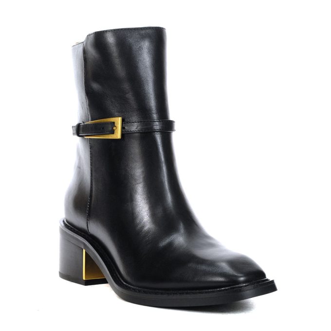 Vince Camuto Gali Black Leather Heeled Boots - Image 2