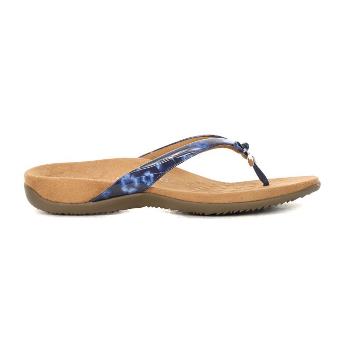 Vionic Women's Bella Navy Poppy Print Sandals I0929S9401