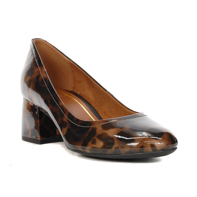 Vionic Women's Carmel Black Leopard Patent Leather Pumps I7869L4002 - Image 2