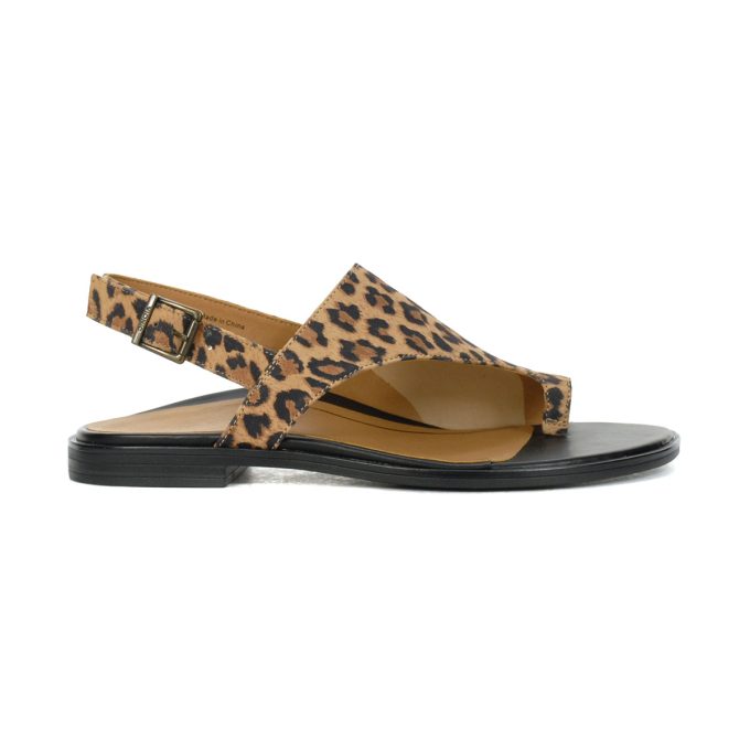 Vionic Women's Ella II Toffee Leopard Leather Sandals H8219L3200