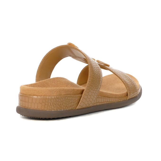 Vionic Women's Serra Camel Leather Slide Sandals I8731S1200 - Image 3