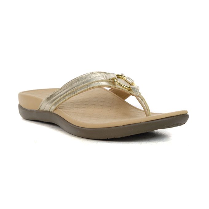 Vionic Women's Tide Aloe Champagne Leather Sandals 10011191272 - Image 2