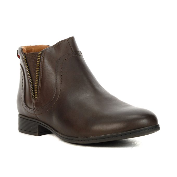 Cobb Hill Crosbie Gore Brown Leather Booties CI9331 - Image 2