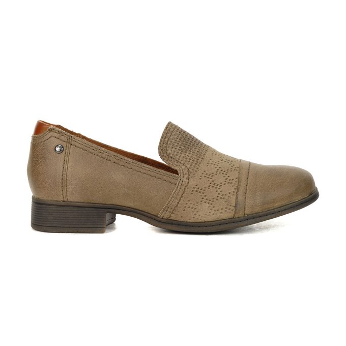 Cobb Hill Crosbie Taupe Nubuck Leather Slip-Ons CI6212