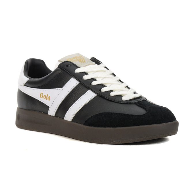 Gola Women's Cyclone Leather Black/White/Dark Gum Sneakers CLB743BW - Image 2