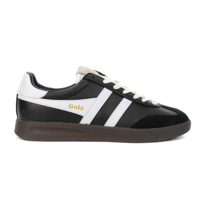 Gola Women's Cyclone Leather Black/White/Dark Gum Sneakers CLB743BW