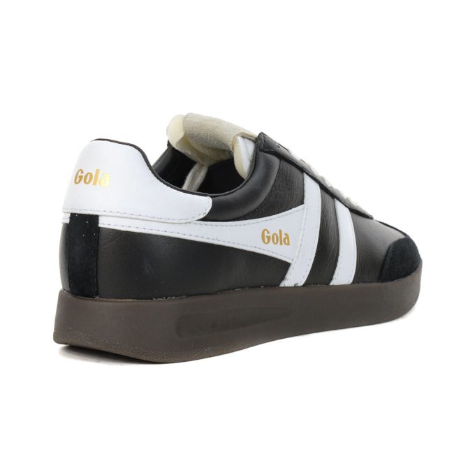 Gola Women's Cyclone Leather Black/White/Dark Gum Sneakers CLB743BW - Image 3