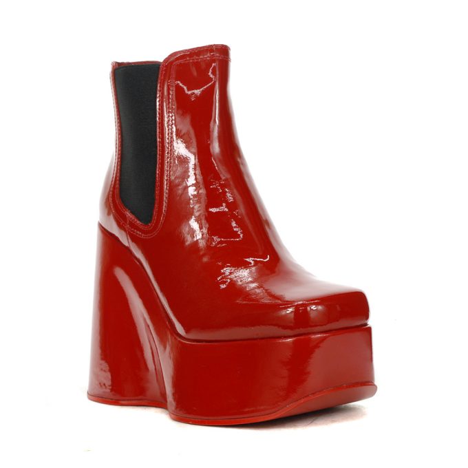 Jeffrey Campbell Hyped Red Patent Leather Platform Boots - Image 2