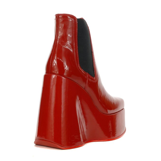 Jeffrey Campbell Hyped Red Patent Leather Platform Boots - Image 3