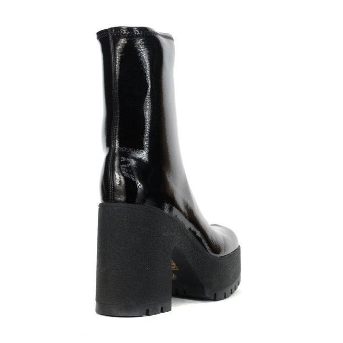 Jeffrey Campbell Refresh L Black Crinkle Patent Leather Platform Boots - Image 3