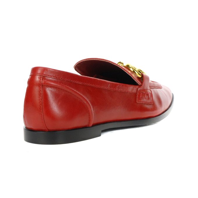 Jeffrey Campbell Velviteen Red/Gold Leather Loafers - Image 3